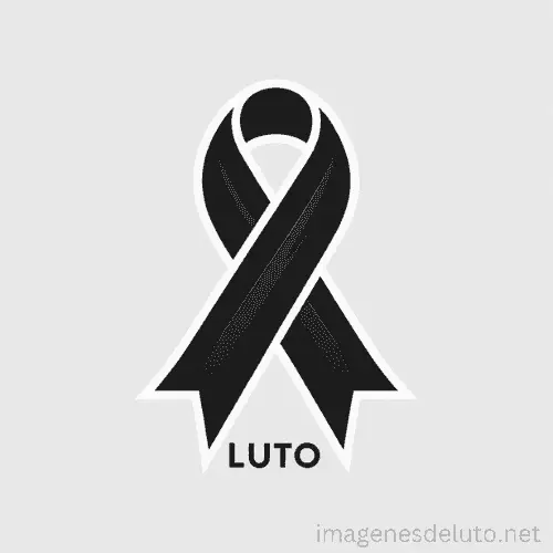 Una imagen simple de una cinta de luto negra con la palabra "LUTO" debajo