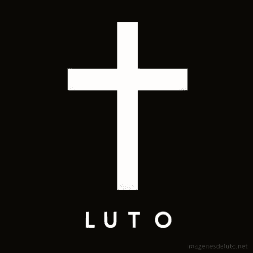 Imagen con fondo negro, una cruz y el texto "Luto".