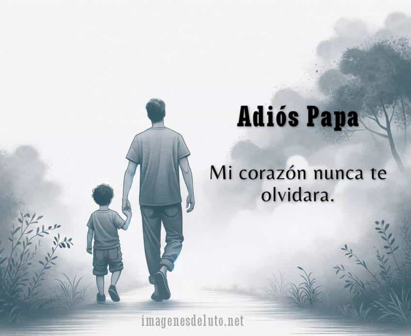 Imagen conmovedora sobre despedida padre e hijo.